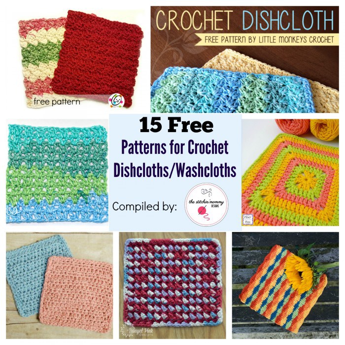35+ FREE Crochet Dishcloths Patterns Round Up