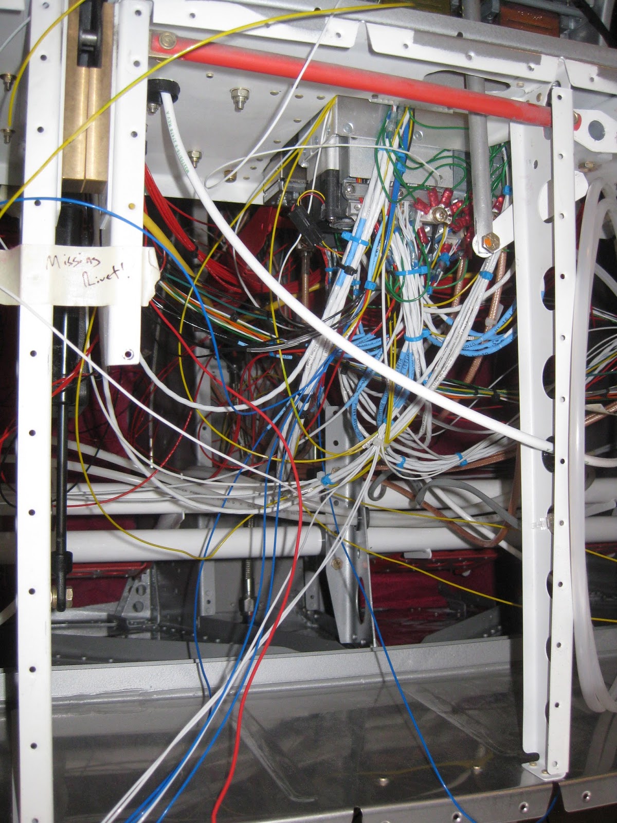 E's Van's RV-14A: Avionics: The big master wiring post.