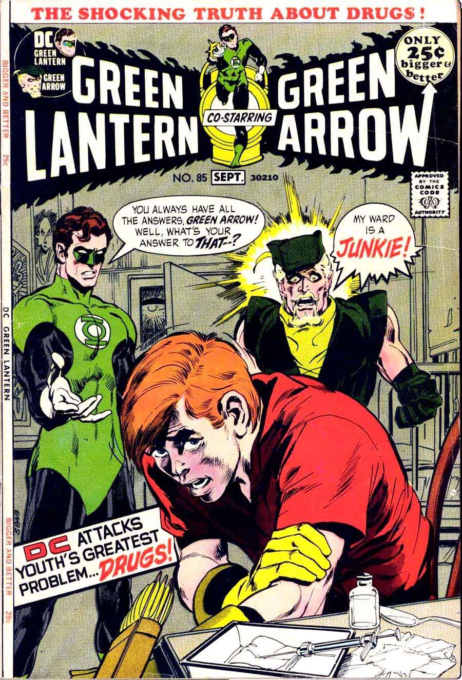 Green Lantern Green Arrow #85 bronze age 1970s dc drug comic book cover