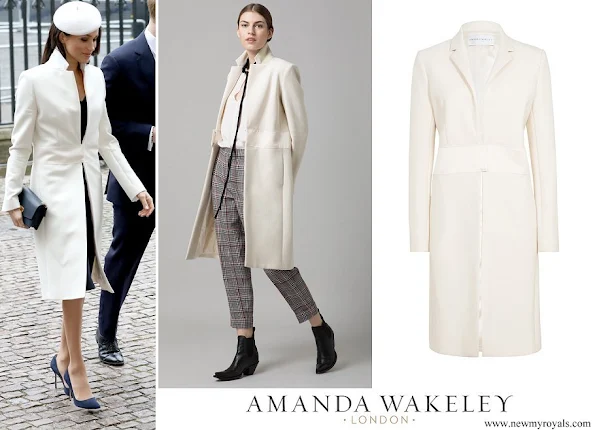 Meghan Markle wore Amanda Wakeley Cream Sculpted Tailoring Crombie Coat