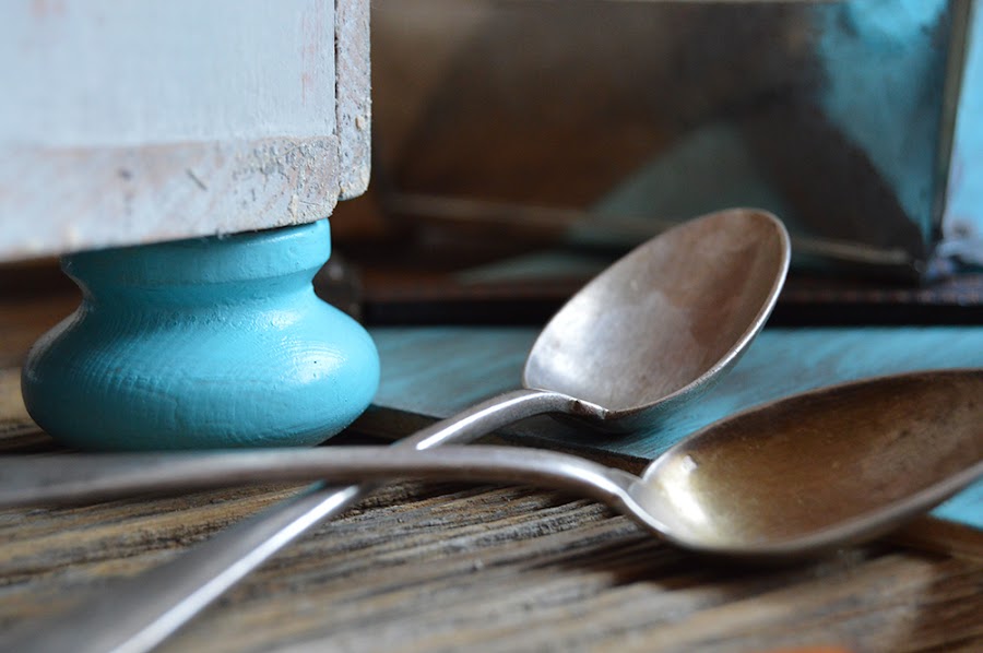 Cuchara como tiradores de muebles
