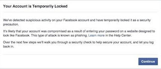 رسالة حذف حسابك من الفيسبوك