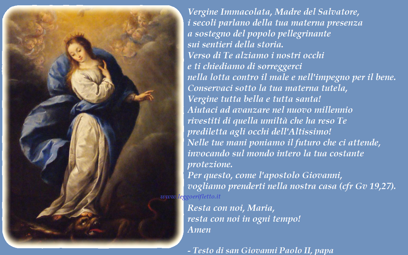 Preghiera San Giovanni Paolo Ii La preghiera quotidiana: Vergine Immacolata, Madre del Salvatore - San