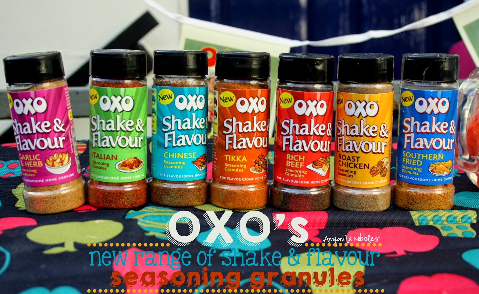 New range of 7 OXO Shake & Flavour Seasoning Granules Range by Anyonita Nibbles