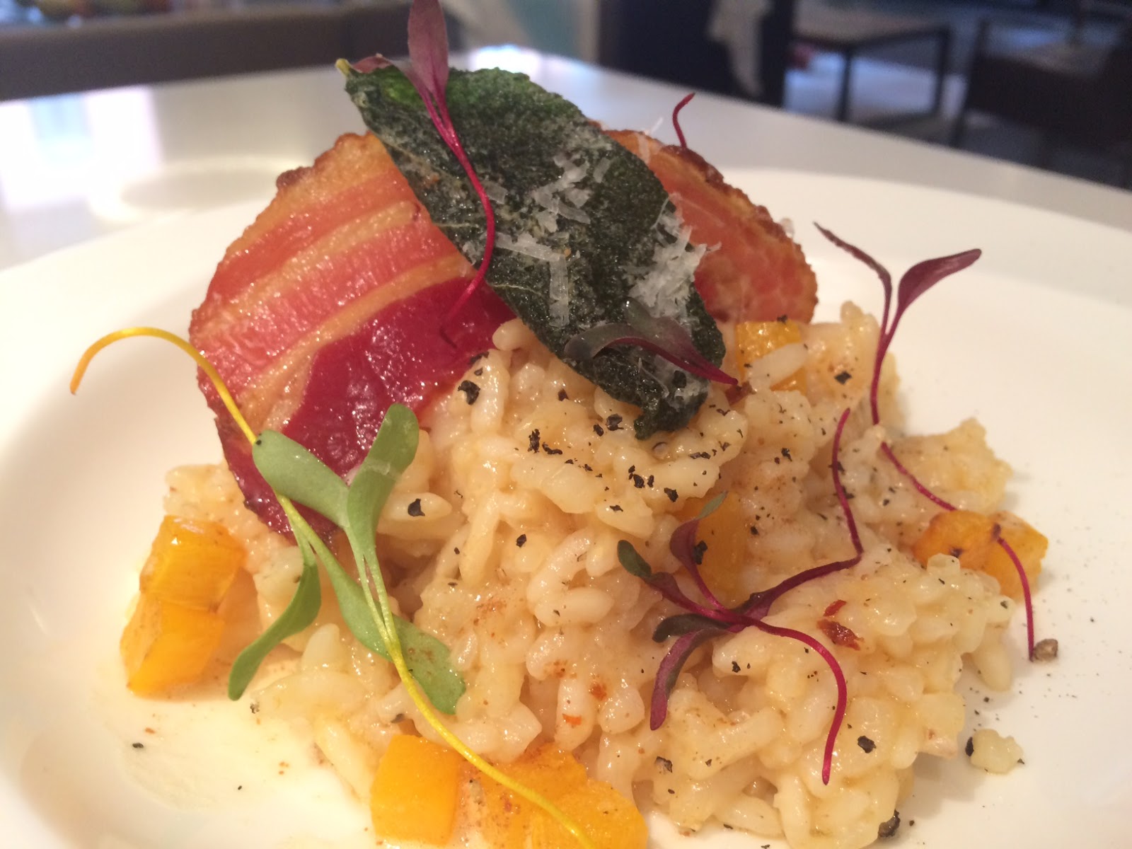 EpiCurious Generations Butternut Squash Risotto with Pancetta, Brown