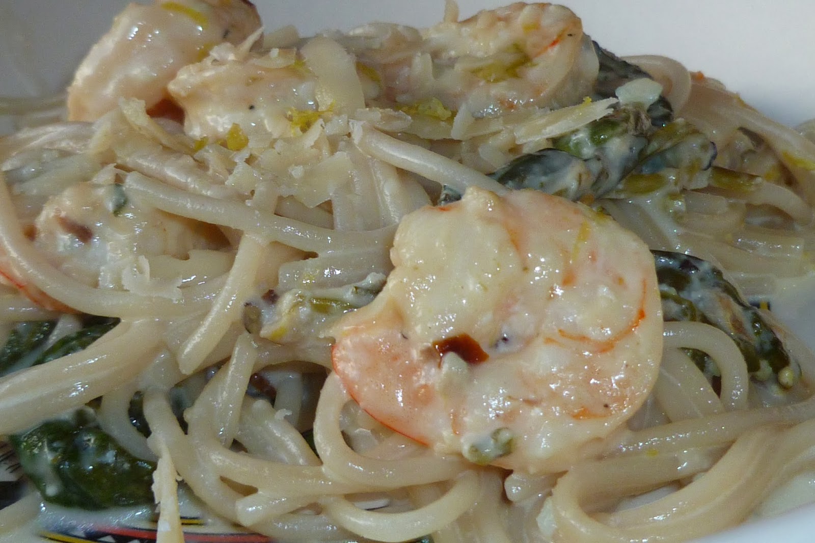 The Pastry Chef's Baking Lemon Angel Hair Pasta with Shrimp and Spinach