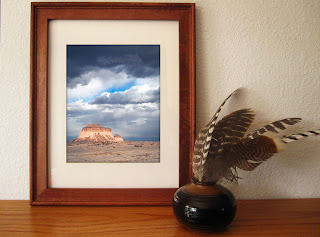 Two buttes rise above the high plains of Colorado