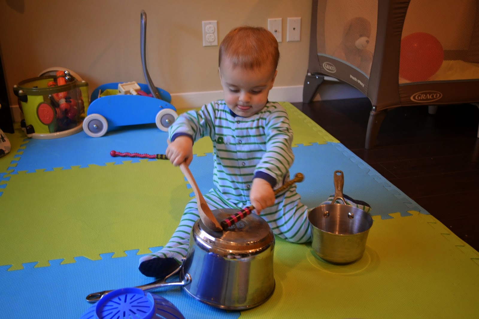 Fawn in BC Making Music with Pots and Pans