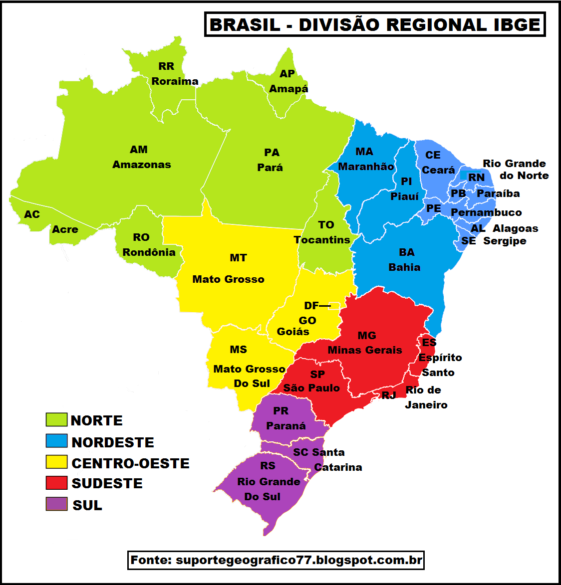 Brasil RegiÕes Suporte GeogrÁfico
