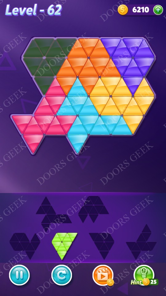 Block! Triangle Puzzle Intermediate Level 62 Solution Doors Geek
