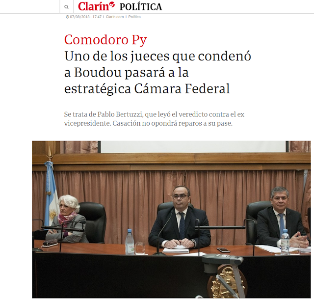 Escándalo: el juez Pablo Bertuzzi, negoció con Macri y Garavano, su pase a la Cámara Nacional de Apelaciones en lo Criminal y Correccional Federal de la Capital Federal, a cambio de condenar y enviar a la cárcel a Amado Boudou.