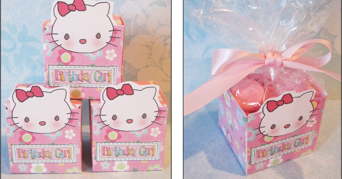 Homemade Party Favor Candy Box "Hello Kitty" Parties and Patterns