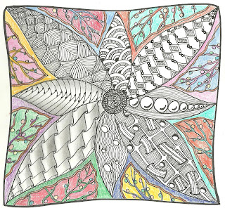Journey Through Zentangle Art: Zentangle in colours