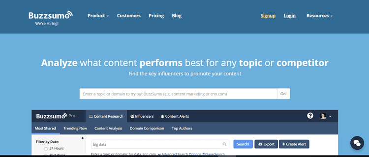 Use Buzzsumo to find the key influencers to promote your content