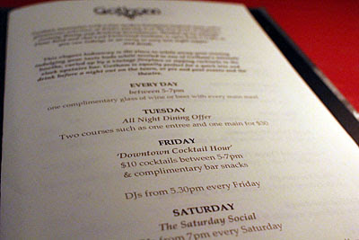 gotham cocktail dining bar darlinghurst july specials each