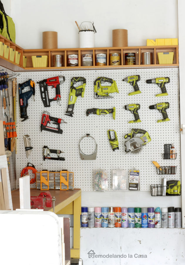 Garage Organization How to Install a Pegboard Remodelando la Casa