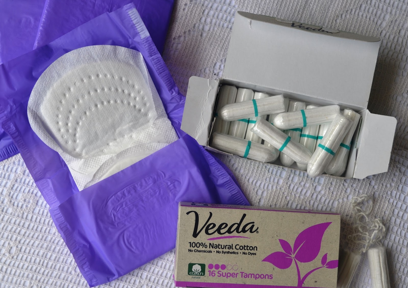 Veeda Natural Cotton Towels and Tampons 