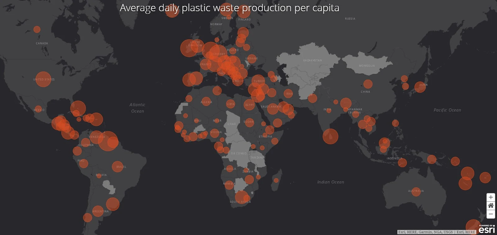 Plastic waste in world