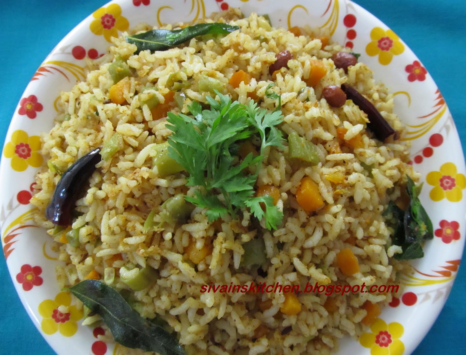Sivani's Kitchen: Masala Rice With Carrot & Beans