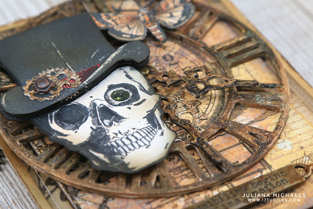 Mr Bones Possibility Begins With Imagination Mixed Media piece by Juliana Michaels featuring Tim Holtz, Stampers Anonymous, Ranger Ink, and Sizzix products.