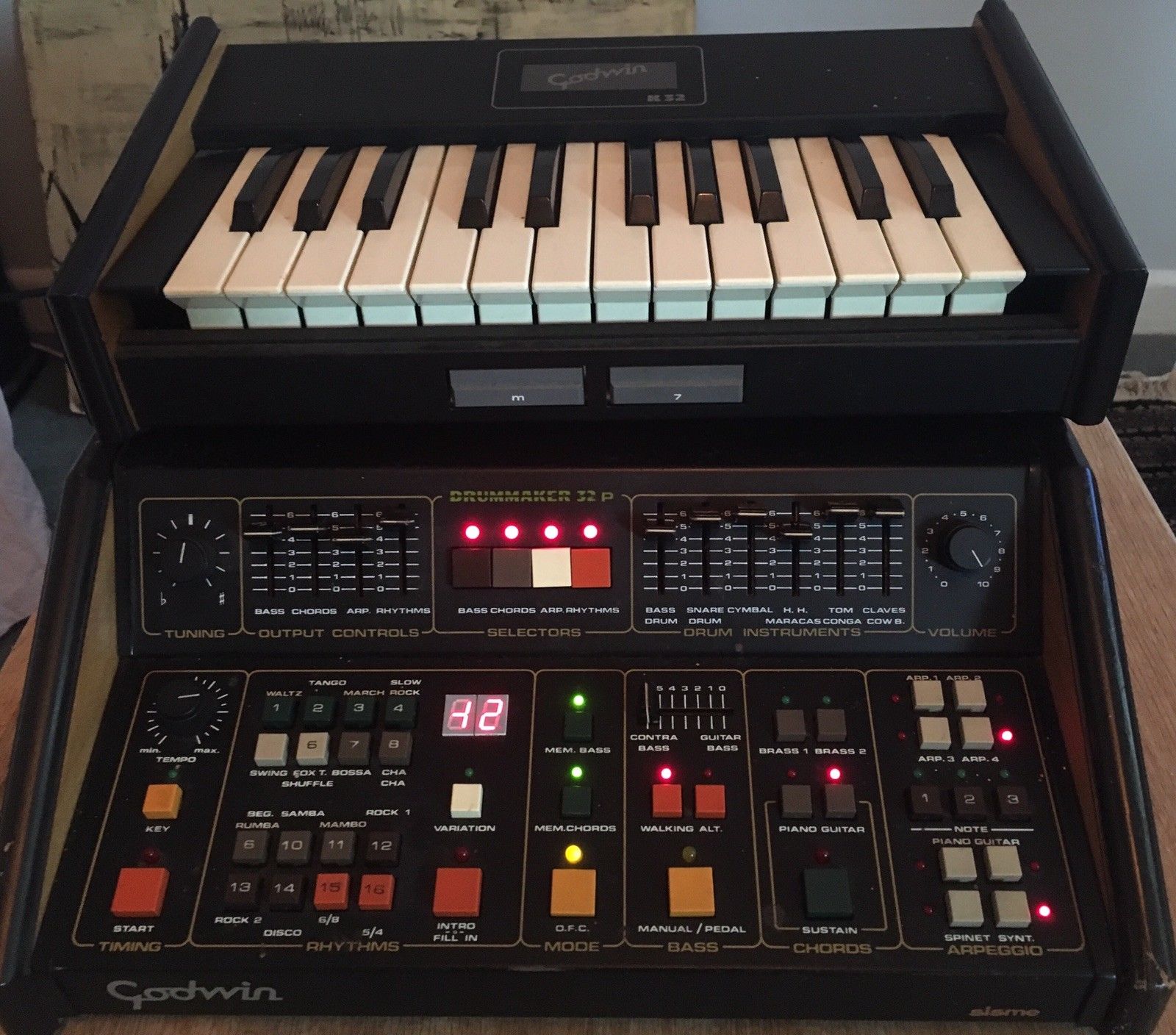 MATRIXSYNTH Rare Godwin Drummaker 32p With K32 Keyboard