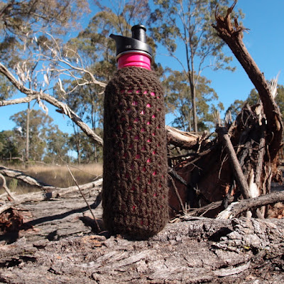 eight acres: front post crochet ear warmer and drink bottle holder