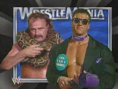 WWF / WWE - Wrestlemania 7: Jake 'The Snake' Roberts battled 'The Model' Rick Martel in a blindfold match