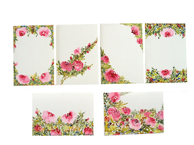 notecards, handpainted,stationery,handmade,diy,occasion,spring,theme,floral,blankcards,gift,pink,roses