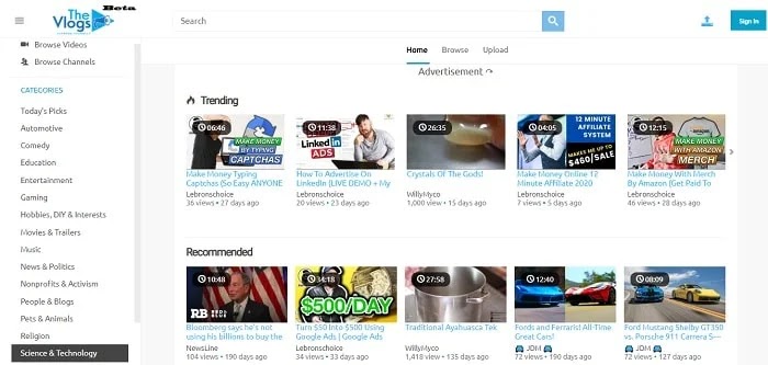 The Vlogs - Best YouTube alternatives The Vlogs - Best YouTube alternatives