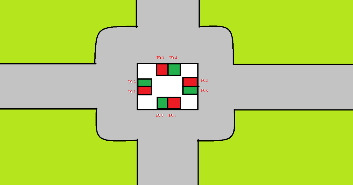 Traffic Lights controller using 8051 microcontroller (Easy Assembly