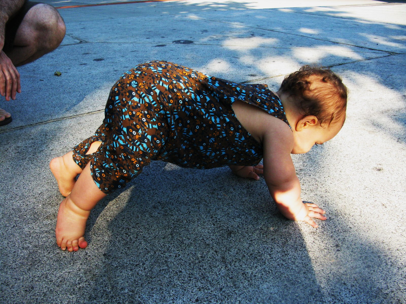 living room yoga Baby Knees Chest Chin Pose