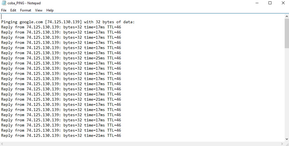 Saving Test Results Command Prompt PING to Notepad