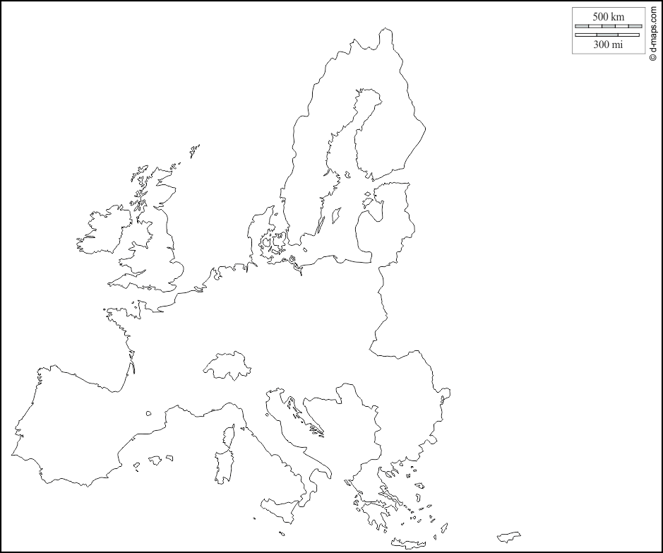 خريطة قارة أوروبا صماء