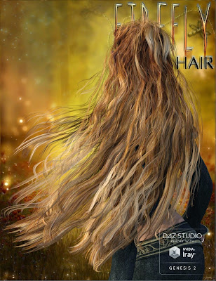 3D Models Art Zone - alitaptap buhok para sa Genesis (s) 2 Babae at V4