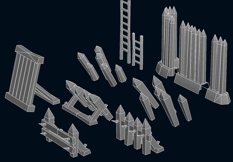 Ma-at Art: Low Poly Wooden Barricade