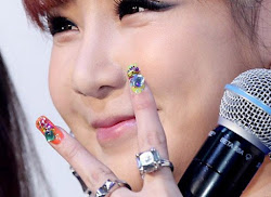 nails nail idols kpop korean makeup orange yellow pink
