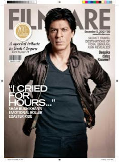 Shaharukh on the cover page of Filmfare + behind the scenes shots 