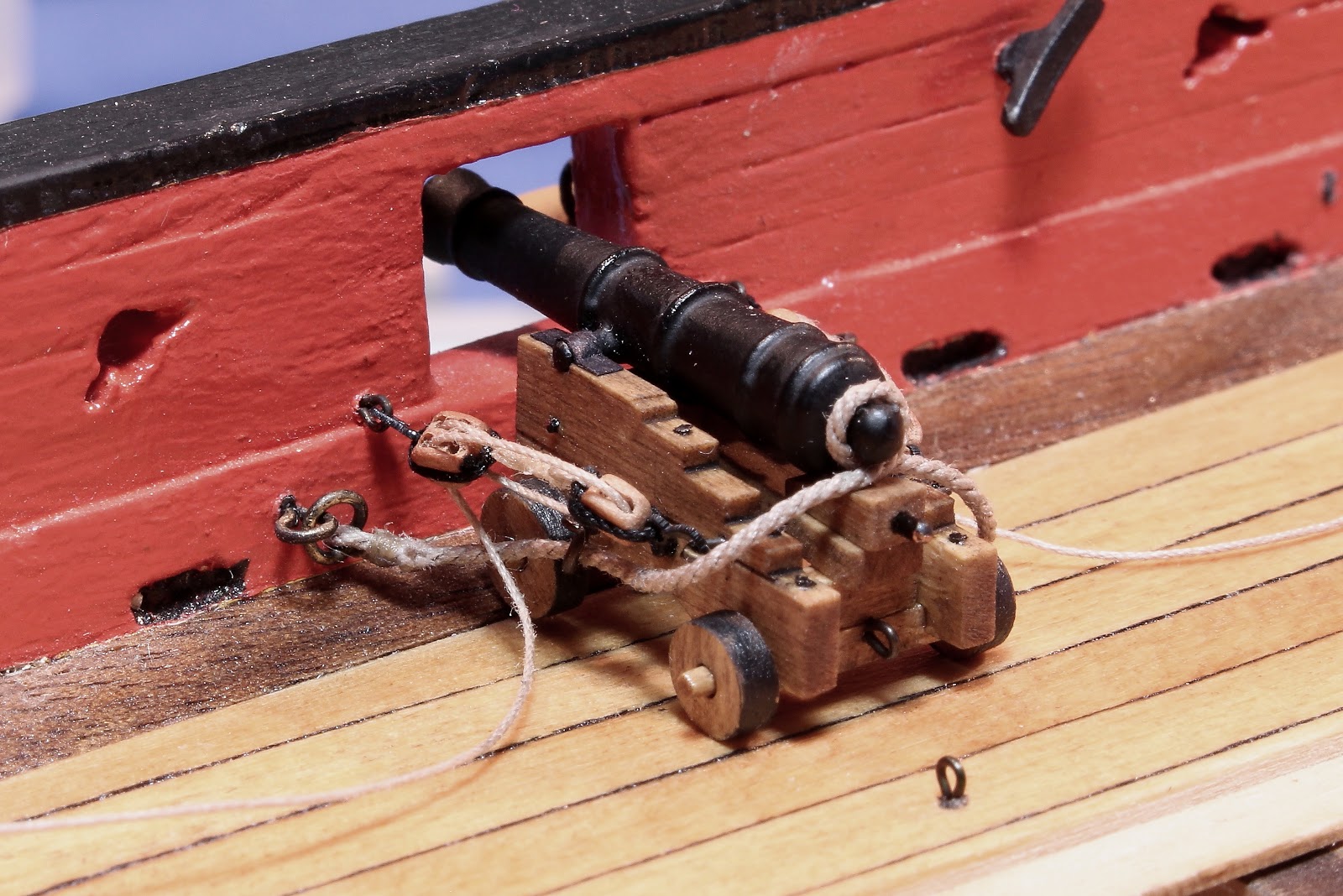 Armed Virginia Sloop 1768 10. Rigging the gun carriages Historic