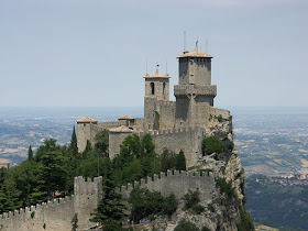 The Fortress of Guaita in San Marino towers over the Italian landscape