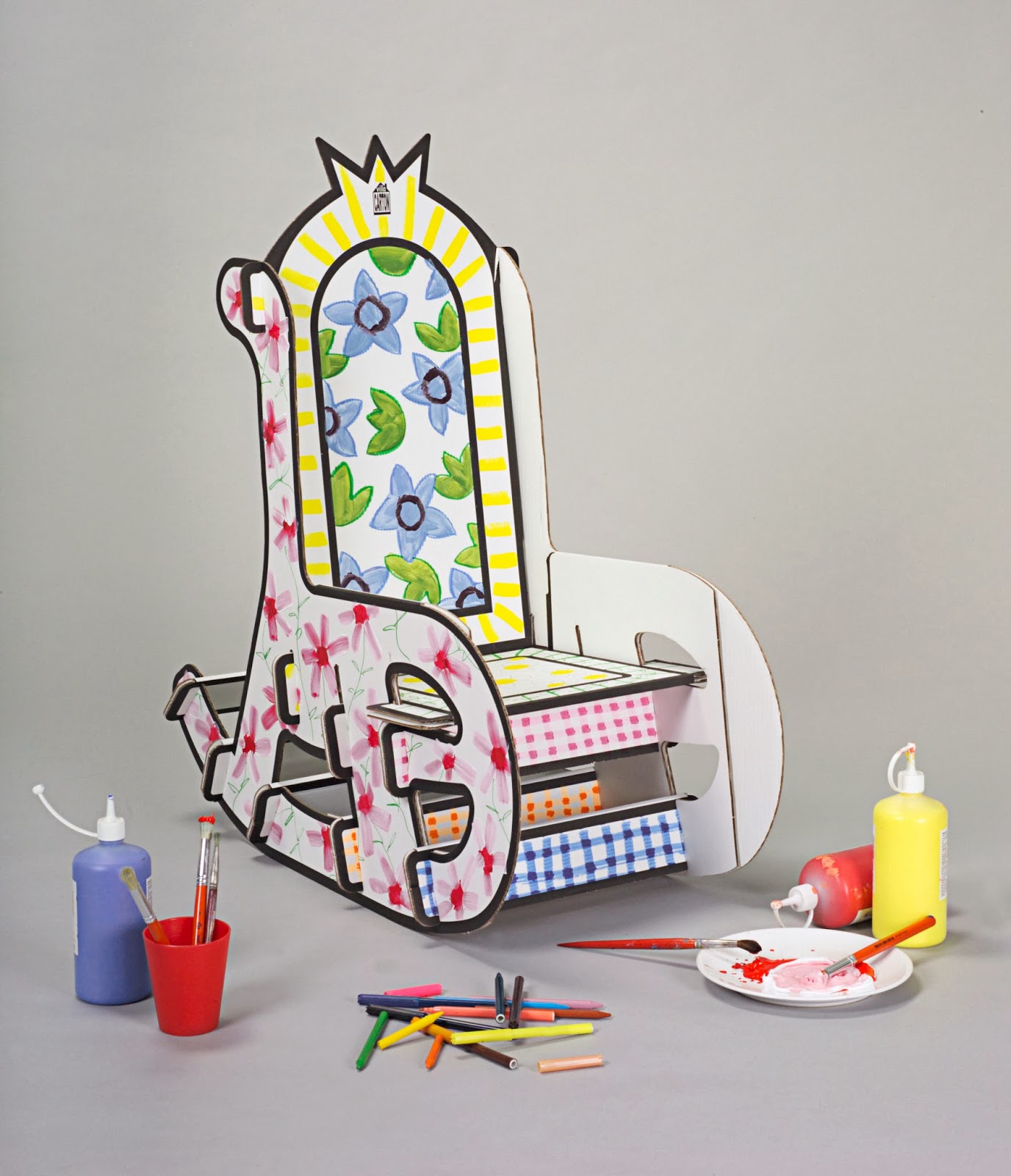 кресло качалка из картона