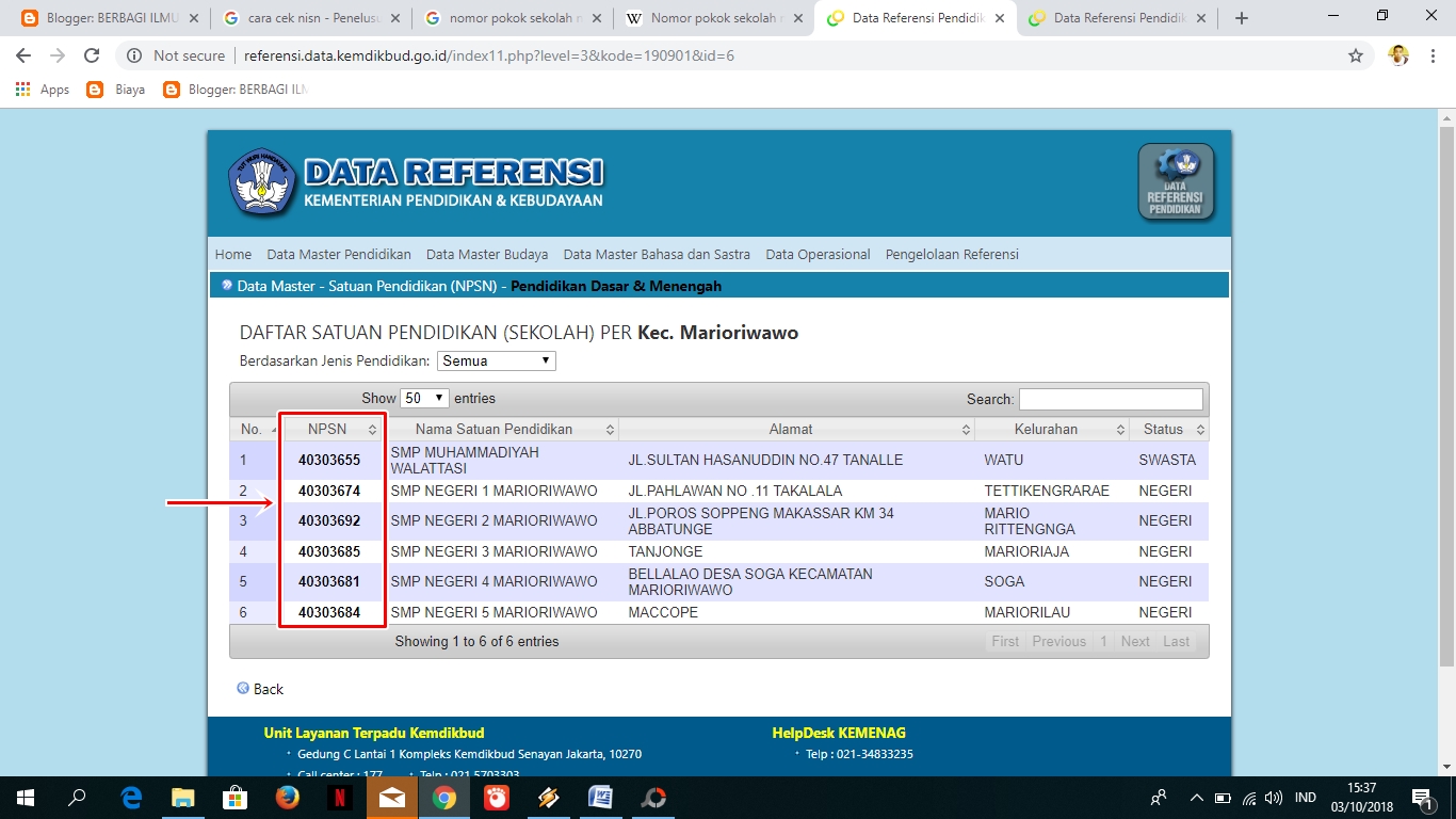 Cara Mudah Mencari Dan Melihat Npsn Secara Online Berbagi Ilmu