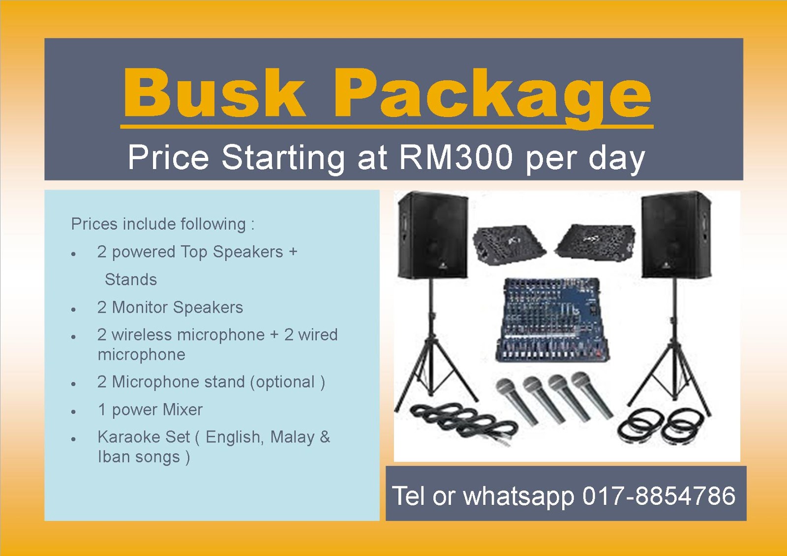 PA System / Karaoke set area Kuching & Semarahan Sewa PA system