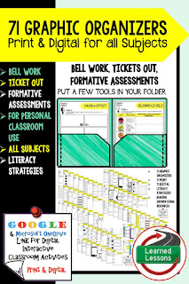 Digital Graphic Organizers, Bell Work, Ticket Out, Formative Assessment, & Print, Differentiate Activities, Bell Work, Bell Ringer Reviews, End of Class Check/Ticket Out, Homework, INTERACTIVE NOTEBOOK INSERTS, Formative Assessments, Social Studies Graphic Organizers, Science Graphic Organizers, English Graphic Organizers, Reading Informational Text