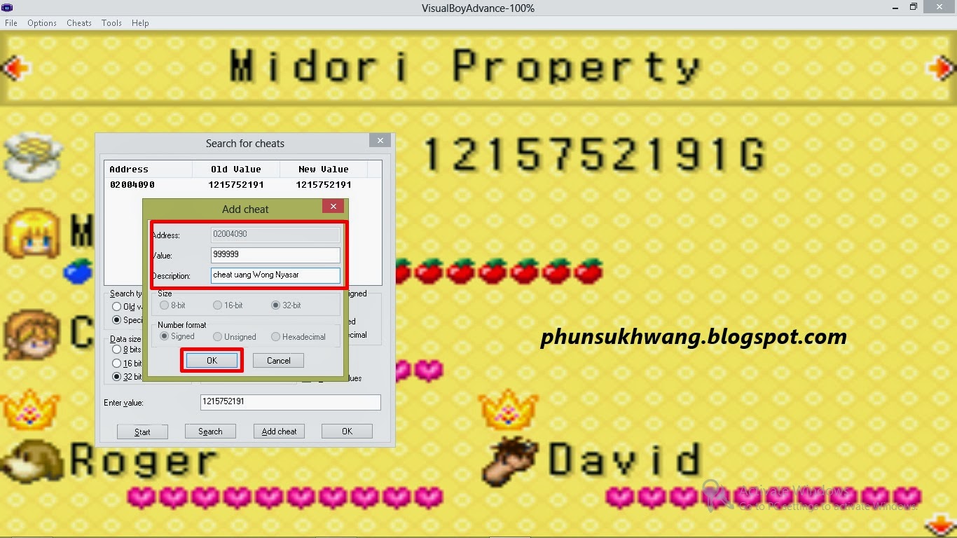 Cheat Harvest Moon More Friend Of Mineral Town( MFOMT ) GBA Free 100 