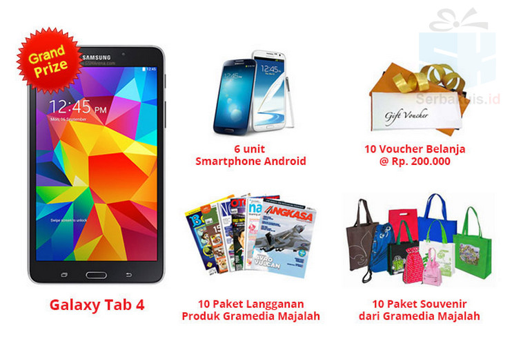 Kuis Survey Gramedia Majalah 2015 Hadiah Samsung Galaxy Tab 4