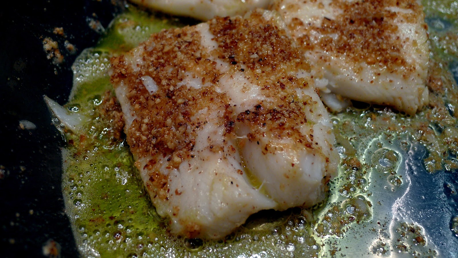 newFOOD tuesdayz Almond Crusted Halibut with Blood Orange Sauce