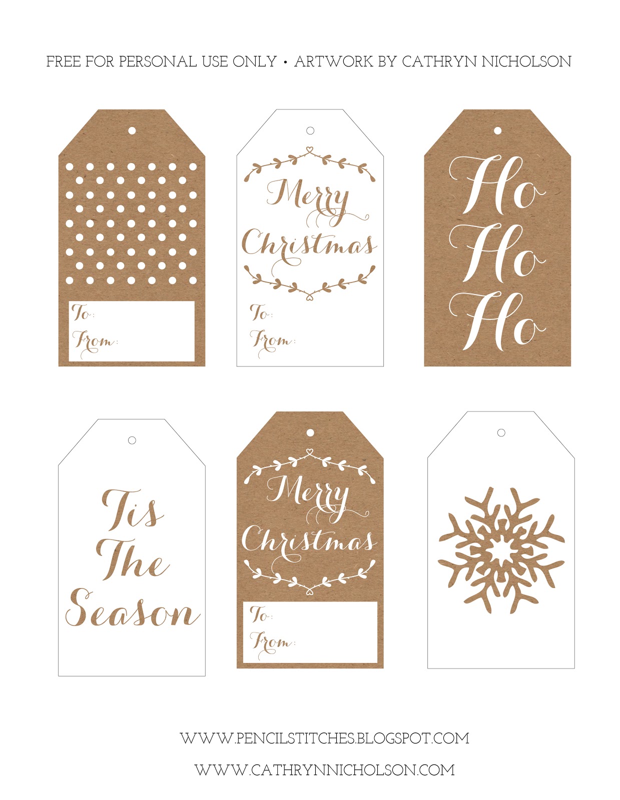 Pencil Stitches: FREE Printable Christmas Gift Tags