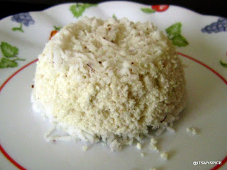 Puttu-kerala breakfast made with  rice flour and coconut