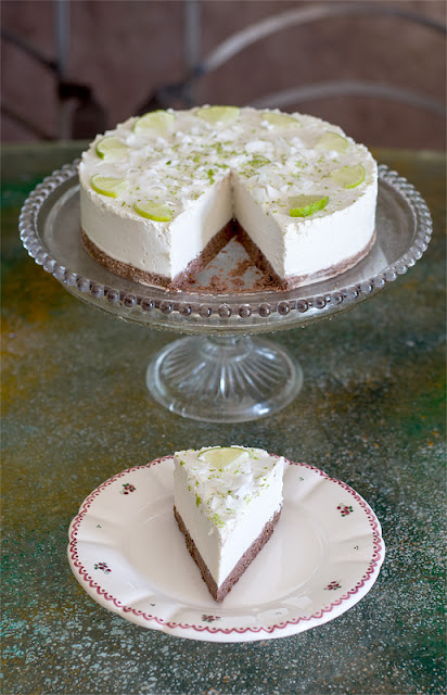Raw lime cake one pisece front