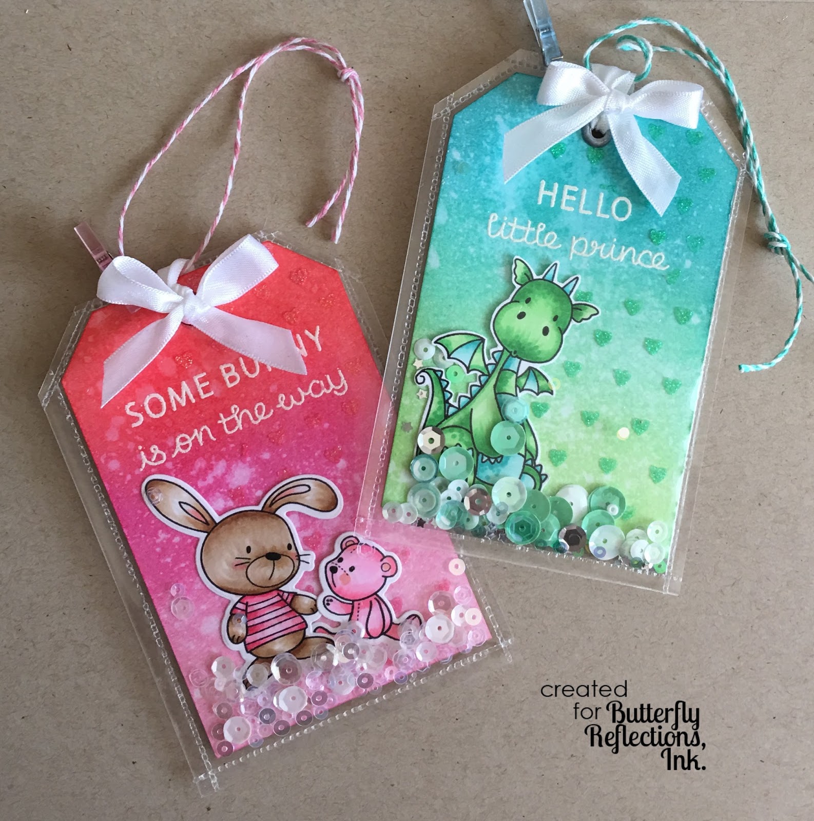 Butterfly Reflections, Ink. Baby Tags featuring the We R Memory